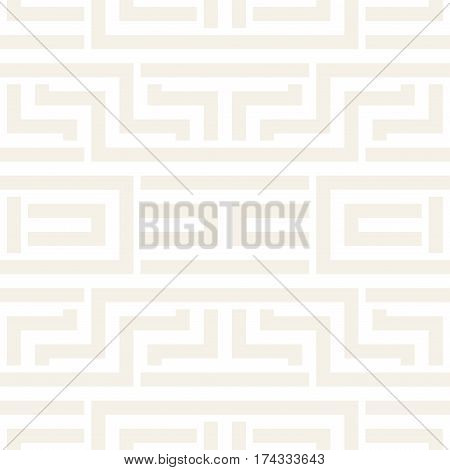 Interlacing Lines Subtle Lattice. Ethnic Monochrome Texture. Abstract Geometric Background Design. Vector Seamless Black and White Pattern.