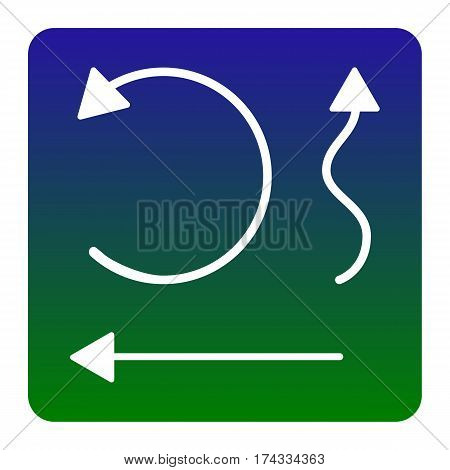 Simple set to Interface Arrows Vector. White icon at green-blue gradient square with rounded corners on white background. Isolated.