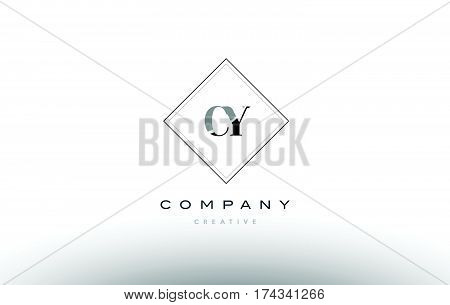 Cy C Y  Retro Vintage Black White Alphabet Letter Logo