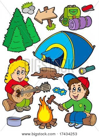 Holiday camping kollektion - vektor illustration.