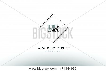 Rr R  Retro Vintage Black White Alphabet Letter Logo