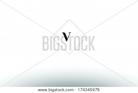 Vv V  Retro Vintage Black White Alphabet Letter Logo