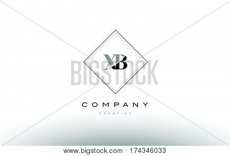 Xb X B  Retro Vintage Black White Alphabet Letter Logo