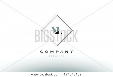 Xl X L  Retro Vintage Black White Alphabet Letter Logo