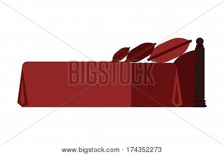 Exclusive sleeping furniture design bedroom fashion bed and interior room comfortable home relaxation apartment decor vector illustration. Luxury night bedding sleep hammock.