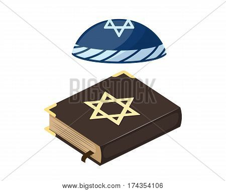 Muslim tradition islam source hat jew bible book christianity church jew and holy ancient traditional history spirituality biblical scripture vector illustration. Religion old vector holy text.