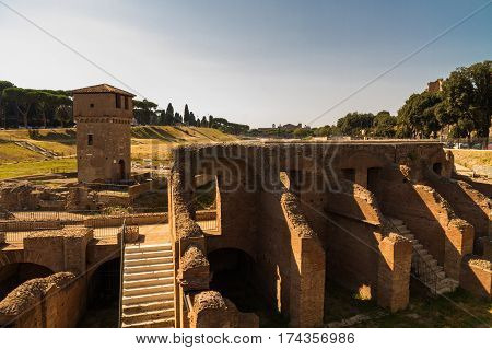 The Circus maximus or Circo Massimo in Rome Italy.