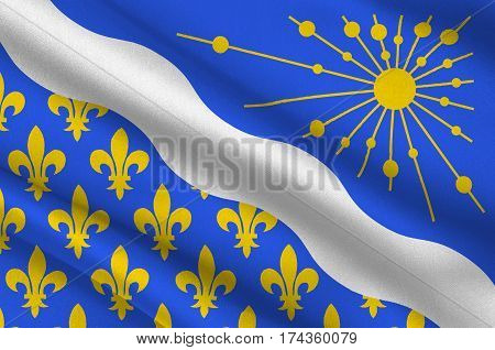 Flag of Essonne is a French department in the Ile-de-France region. 3d illustration