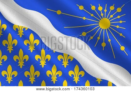 Flag of Essonne is a French department in the Ile-de-France region. 3d illustration