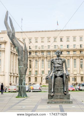 Bucharest, Romania - May 25, 2014: The Monument, Statue Of Iuliu Maniu By Mircea Corneliu Spataru, R