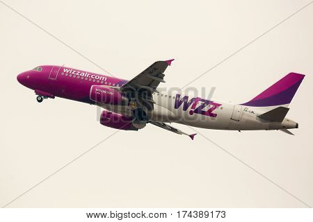 Wizz Air Airplane Takes Off