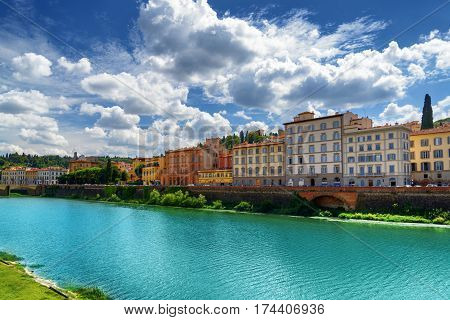 The Lungarno Torrigiani At Historic Center Of Florence, Italy