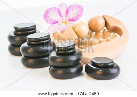 Spa with hot stones, massage roller and cellulite massager