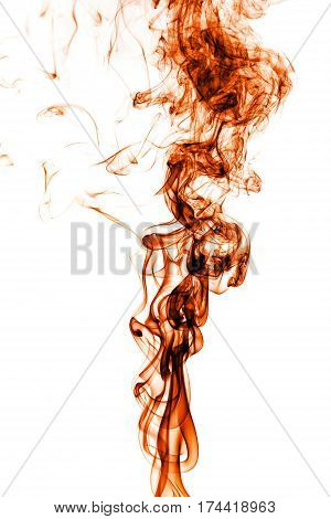 movement of orange smoke. Beautiful background. isolated