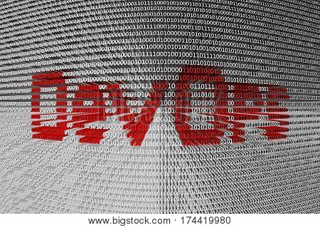 devops in the form of binary code, 3D illustration