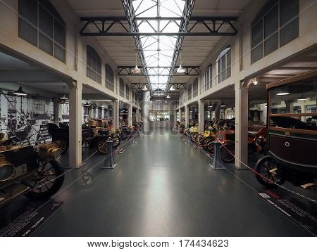 Ancient Cars At Car Museum In Turin