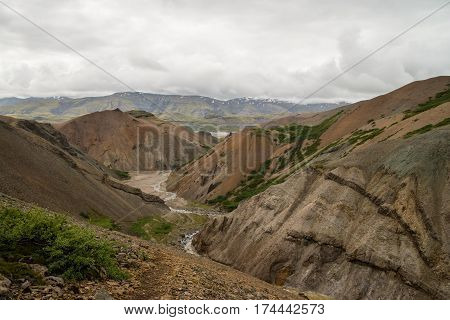 Scenic landscape of volcanic island Iceland during summer time, Europe