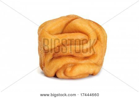 Nærbillede af en mantou på en hvid baggrund