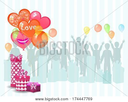 A Gift From The Men With Balloons. Illustration