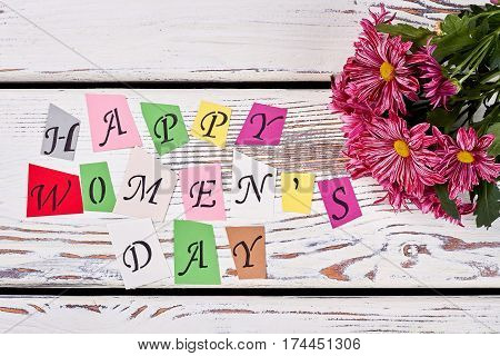 Greeting text and flowers. Great gift ideas for women.