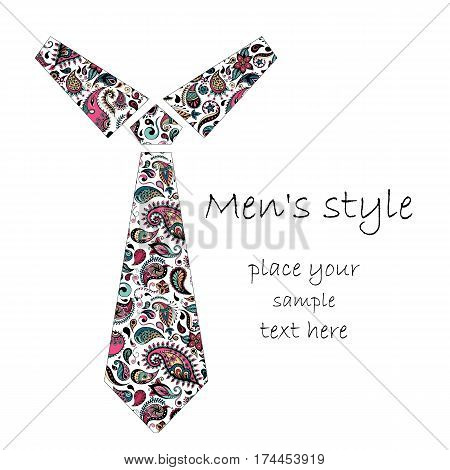 Patterned Cravat. Batik, Doodle, Zentangle Design. It May Be Used Ford Shirt, Bag, Postcard And Post
