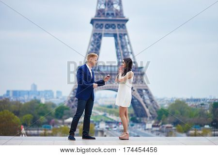 Happy Romantic Couple In Paris