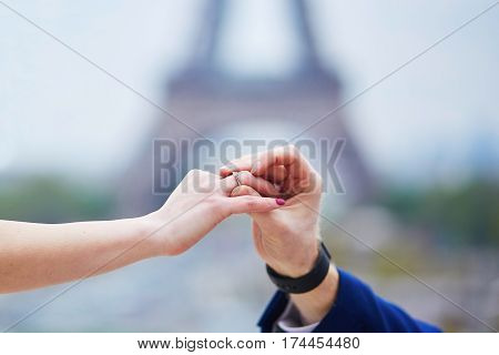 Happy Romantic Couple In Paris