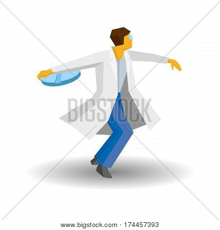 Doctor Throwing Tablet Like A Discus