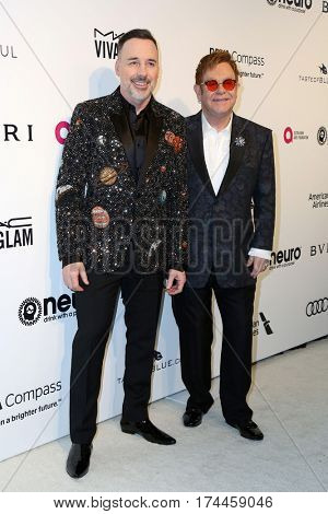 LOS ANGELES - FEB 26:  David Furnish, Elton John at the 25the Annual Elton John Academy Awards Viewing Party at the  City of West Hollywood Park on February 26, 2017 in West Hollywood, CA