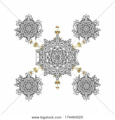 Stock Vector Illustration Falling Snow. Snowflakes Snowfall In White Colors On A White Background. G