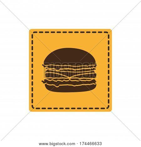 yellow emblem humburger icon, vector illustraction design image