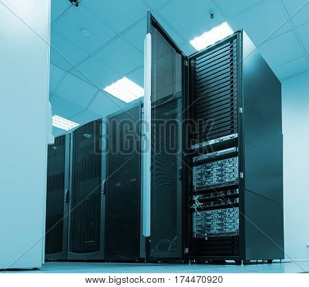 Black servers and hardwares in an internet data center