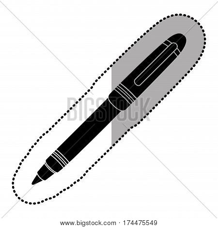 dark contour metal ballpen icon, vector illustraction design image