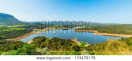 Temo lake on a sunny day Sardinia