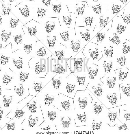 Set ethnic devil masks of different shapes for the logo, trademark, drawing on clothes, ornament tattoo, vector illustration