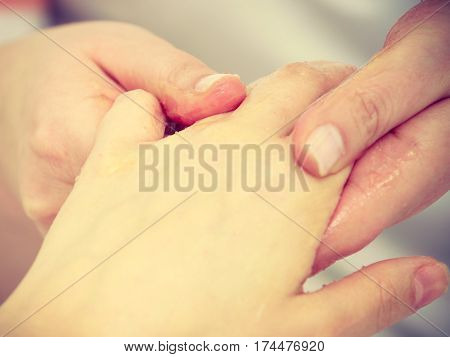 Woman Getting Hand Massage At Beauty Salon