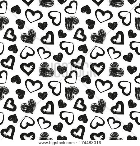 Love theme hearts valentine`s day seamless pattern background illustration
