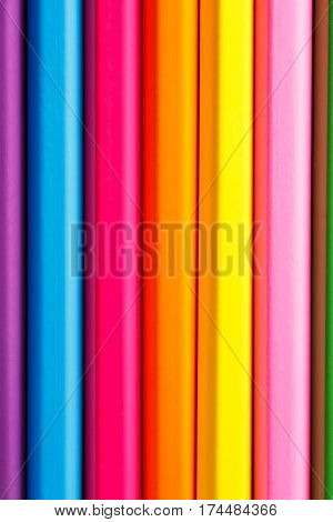 Drawing supplies: assorted color pencils, without tips. Drawing and painting. Level pencils. School and education. Art and design.