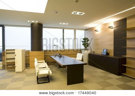 interior de um escritório no apartamento moderno