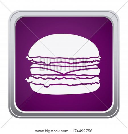 purple emblem humburger icon, vector illustraction design image