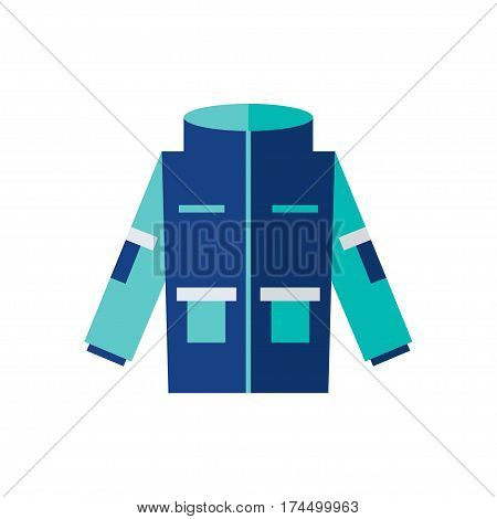 Winter jacket isolated icon on white background. Flat vector illustration design.