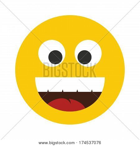 Flat smile emodji isolated on white background. Vector illustration