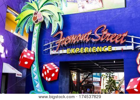 Las Vegas - Circa December 2016: Entrance to the Fremont Street Experience in Downtown Las Vegas III