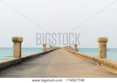jetty Bridge, sea and sky Docks and fishing pier