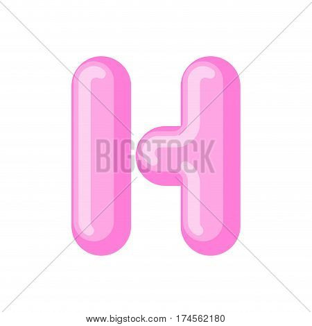 Letter H Candy Font. Caramel Alphabet. Lollipop Lettering. Sweet Abc Sign