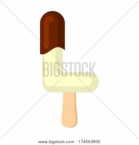 Letter L Ice Cream Font. Popsicle Alphabet. Cold Sweet Lettering. Icecream Sign Abc