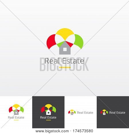 Vector logotype for realty services company eps file horisontal and vertical view