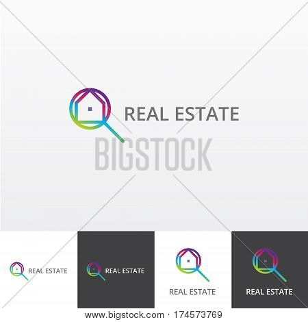 Vector logotype for realty services company eps file horisontal and vertical view