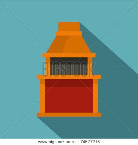 Barbecue gas grill icon. Flat illustration of barbecue gas grill vector icon for web isolated on baby blue background