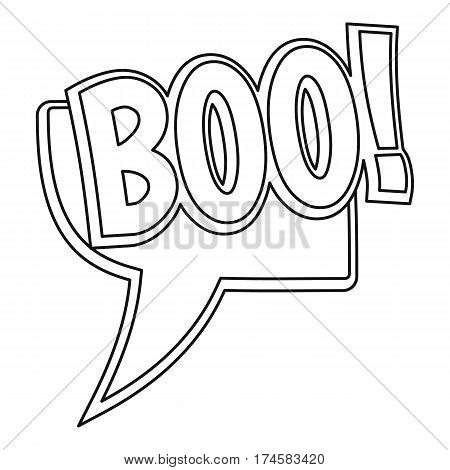 BOO, comic text sound effect icon. Outline illustration of BOO, comic text sound effect vector icon for web